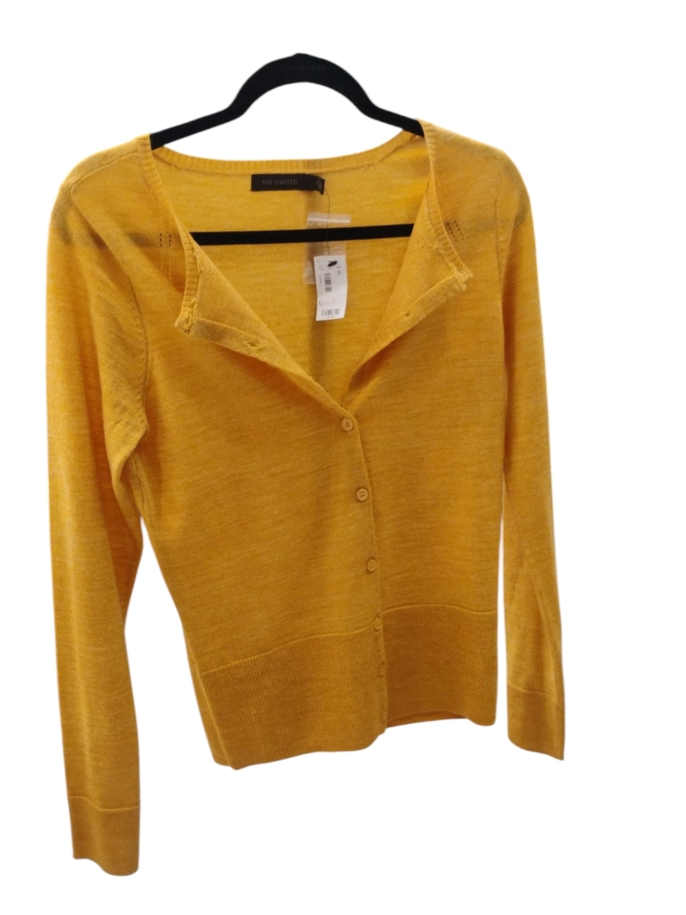 Limited Slim Button-Up Women's Sweater Cardigan - Mustard Yellow SZ S NWT